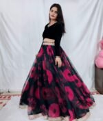 Black Florian Lehenga Set - Image 3