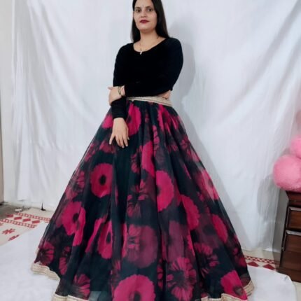 Black Florian Lehenga Set