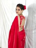 Tomato Red Saree - Image 4
