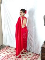 Tomato Red Saree - Image 2